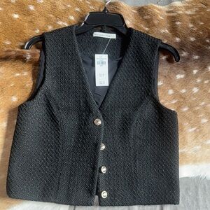 Abercrombie & Fitch Black Button Down Vest
